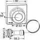 Thermostatkopf mit Ferneinsteller und Kapillarrohr, dargestellt in technischer Zeichnung. Marke IMI Hydronic Engineering. Maße und Details sind sichtbar.